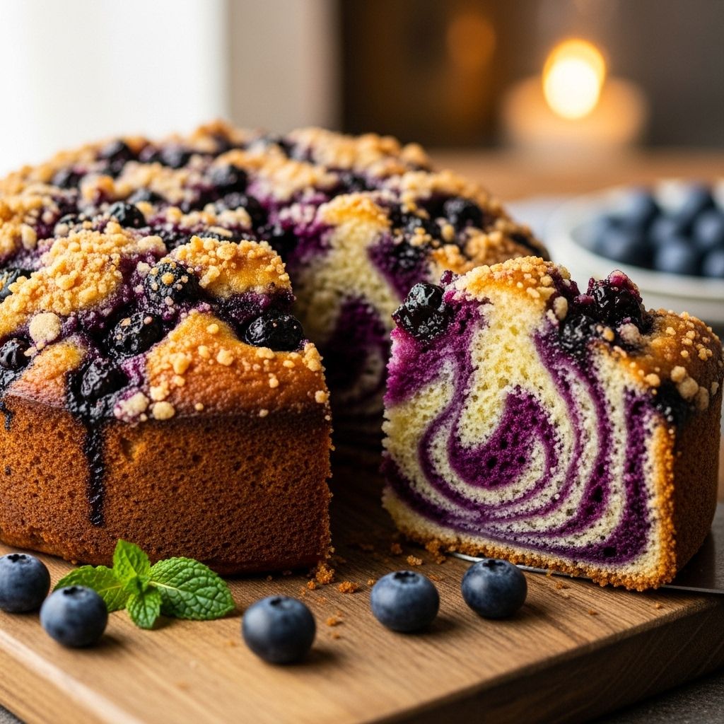 Master swirling and compote techniques for vibrant color contrast and tender crumb.