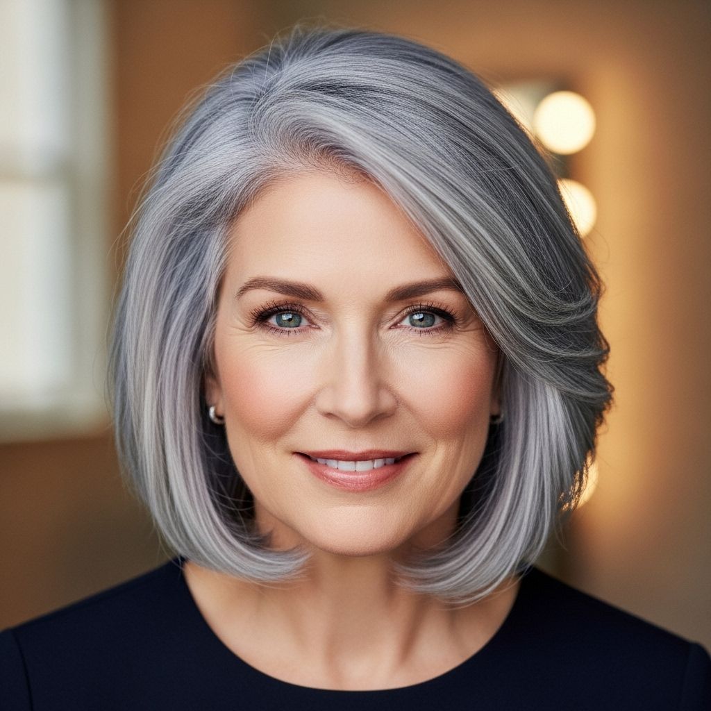 Discover how Bobbi Brown's expert makeup tips enhance your features and bring vibrant confidence to gray hair.