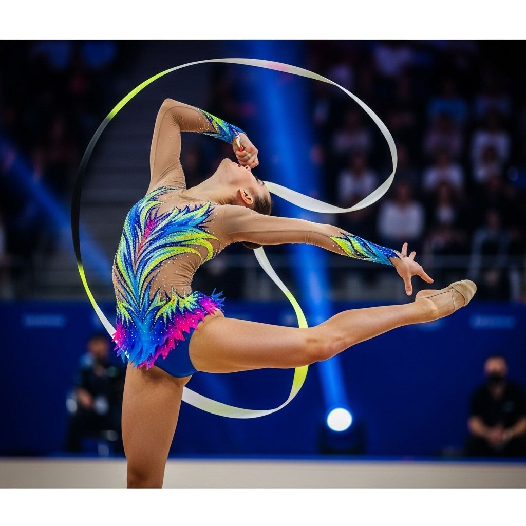 A visual journey through the daring, boundary-pushing costumes that rule rhythmic gymnastics on the Olympic stage.