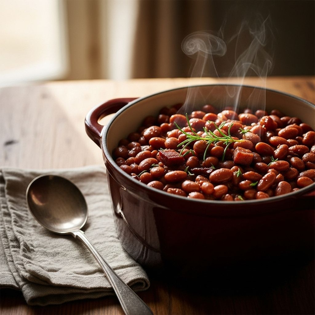 Slow-cooked molasses and salt pork combine into deeply layered, savory goodness.