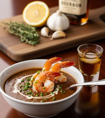 A splash of whiskey and broth transform velvety soup into an elegant indulgence.