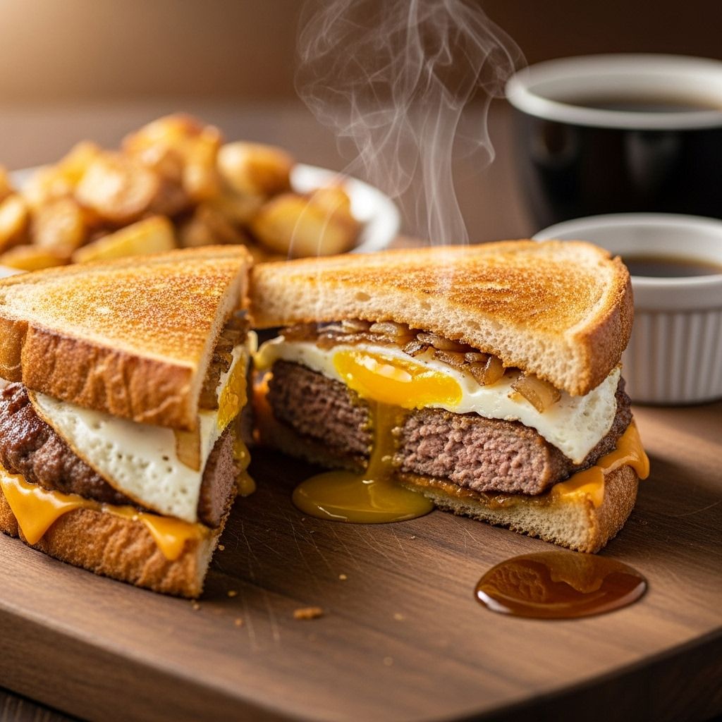 Sausage, egg, and caramelized onions unite for an irresistible morning treat.