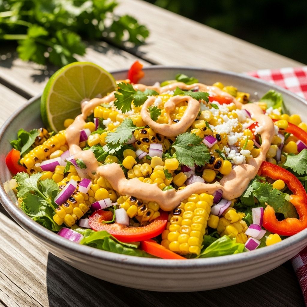 Smoky dressing unites sweet veggies with creamy cheese for a colorful, satisfying dish.