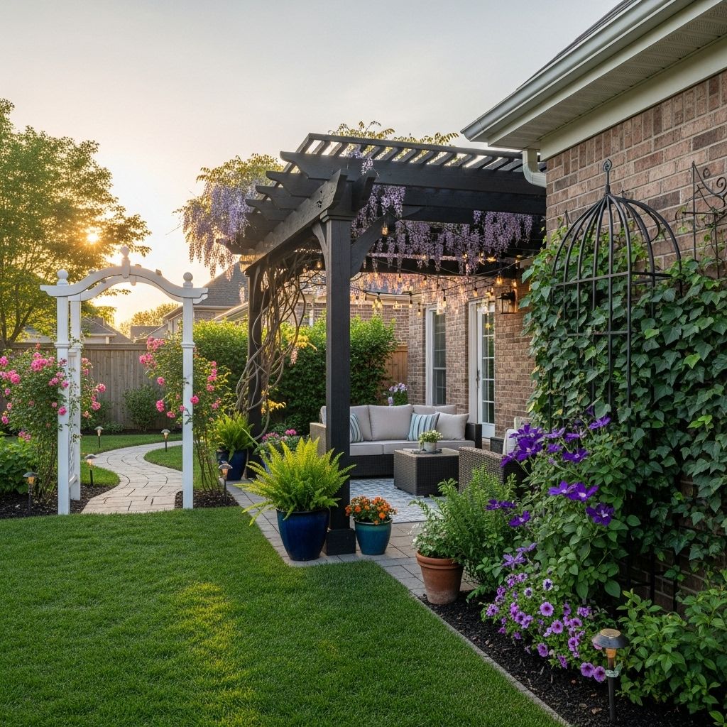 Structural accents create defined garden zones, foster vibrant vines, and enhance any outdoor setting.