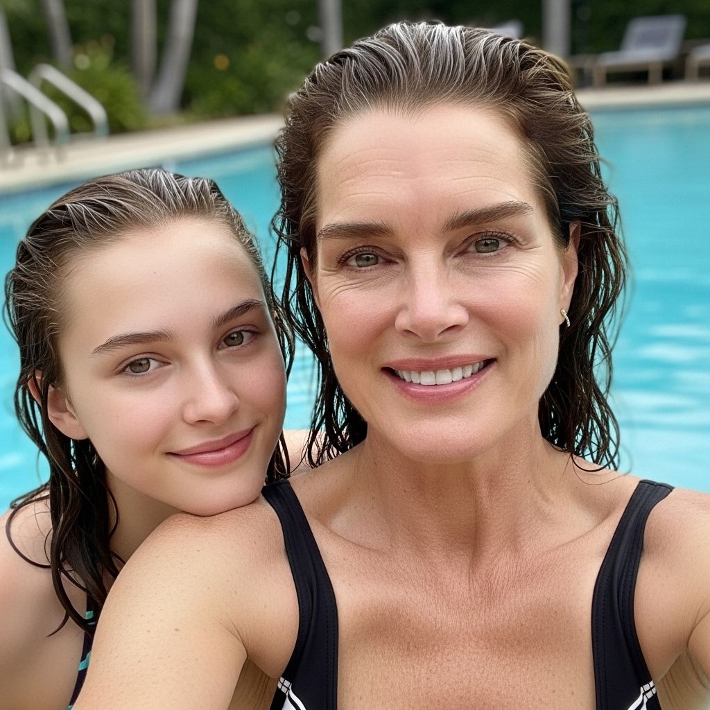 Brooke Shields celebrates daughter Rowan’s birthday with makeup-free selfies, radiating natural beauty and empowering confidence.