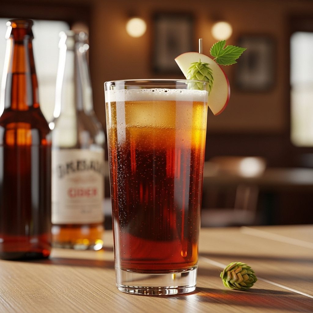 A straightforward mix that balances malt sweetness and apple tartness for a smooth finish.