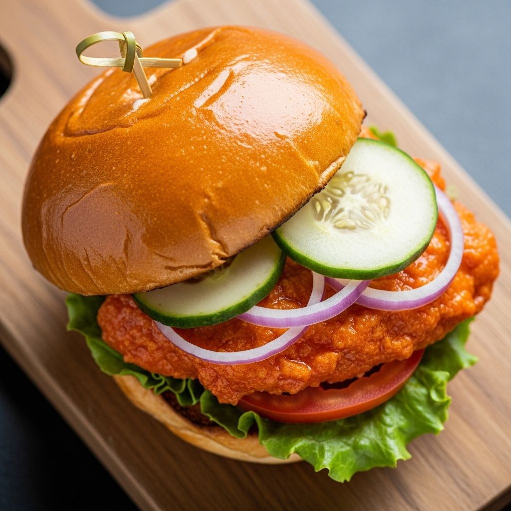 Discover a lean, easy-to-make Buffalo Chicken Sandwich packed with protein—without the mess and calories of traditional frying.