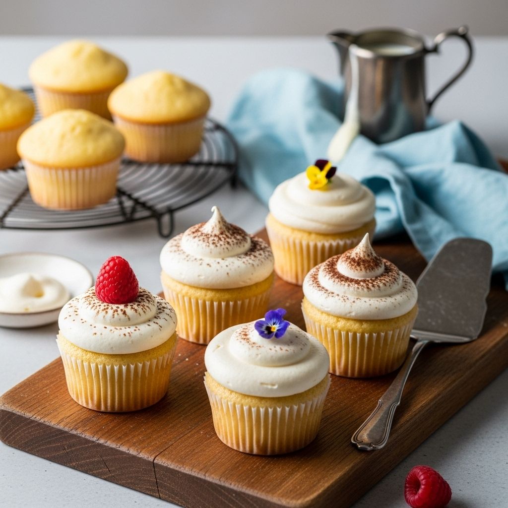 Floral accents turn tender cupcakes and velvet frosting into an effortless showstopper.
