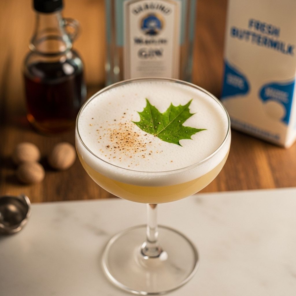 Buttermilk Maple Gin Flip: The Classic Creamy Cocktail Reimagined A luxurious cocktail that pairs botanical depth with a silky, spice-kissed foam.