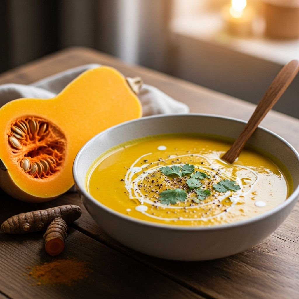Discover the creamy, anti-inflammatory benefits of butternut squash turmeric soup, the perfect healthy comfort food for any season.