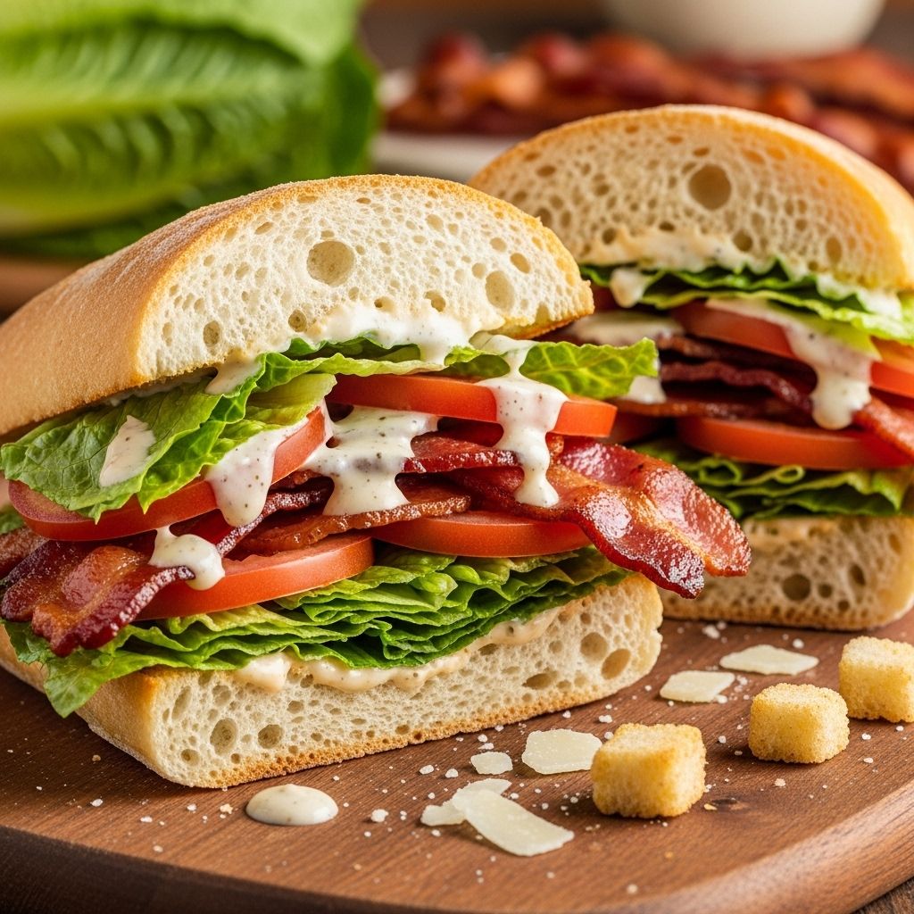 A tangy umami kick meets smoky bacon and fresh greens in every satisfying bite.