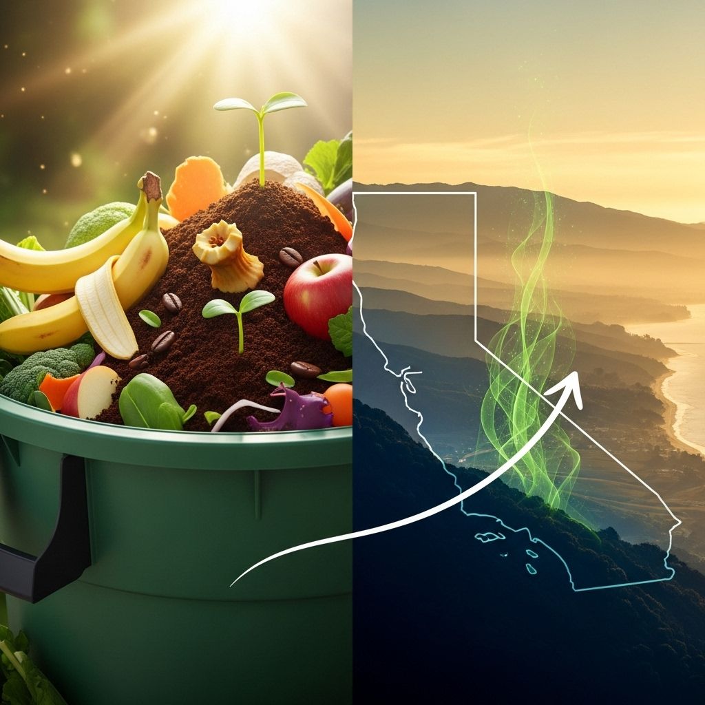 California aims to dramatically reduce landfill waste and greenhouse gases by requiring residents and businesses to compost food scraps and organics.