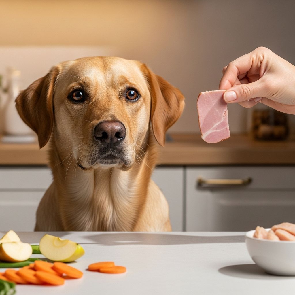 Ham may be delicious to humans, but is it a safe or healthy treat for your dog? Get the facts and better treat options.