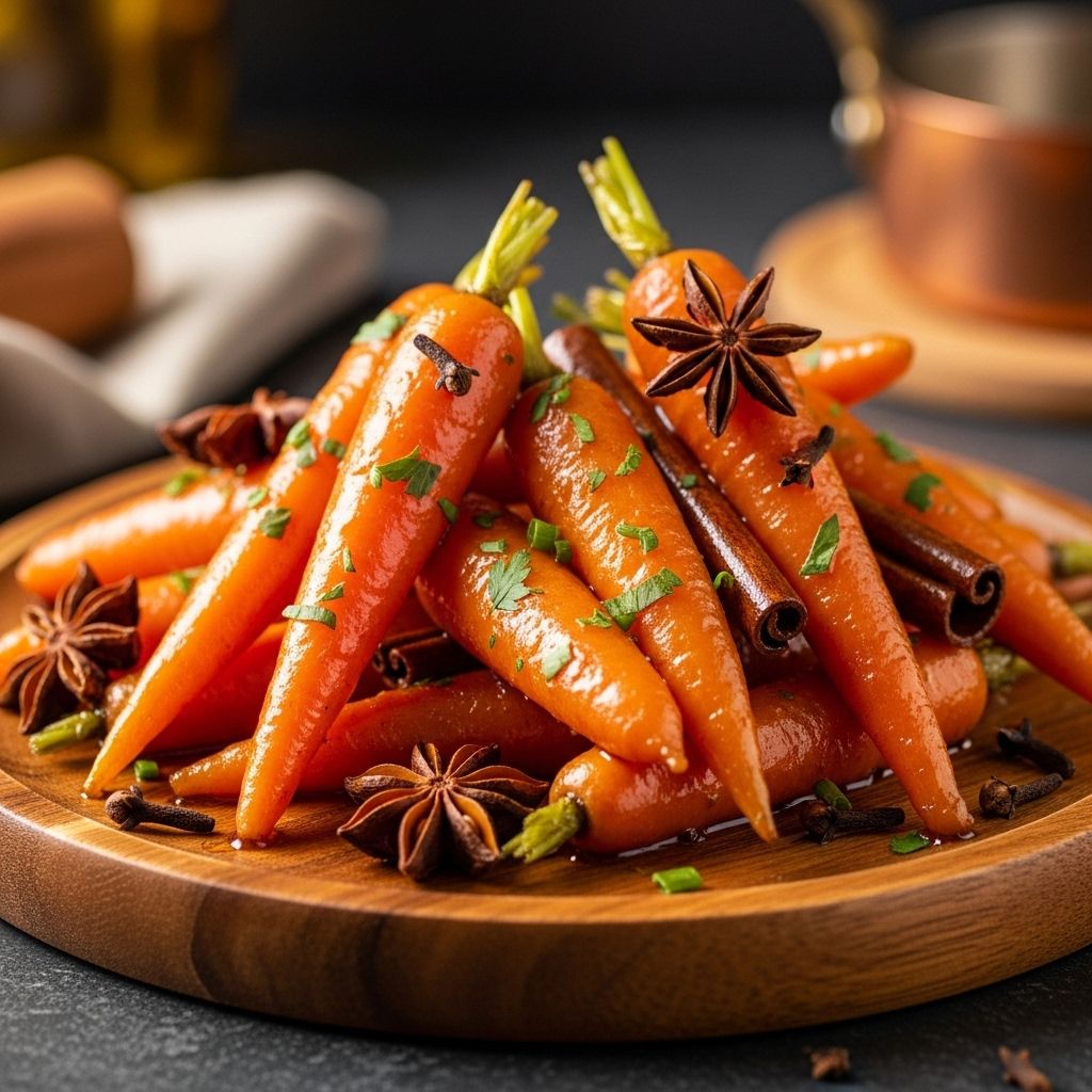 A glossy spice-infused coating brings out each root's rich flavor.