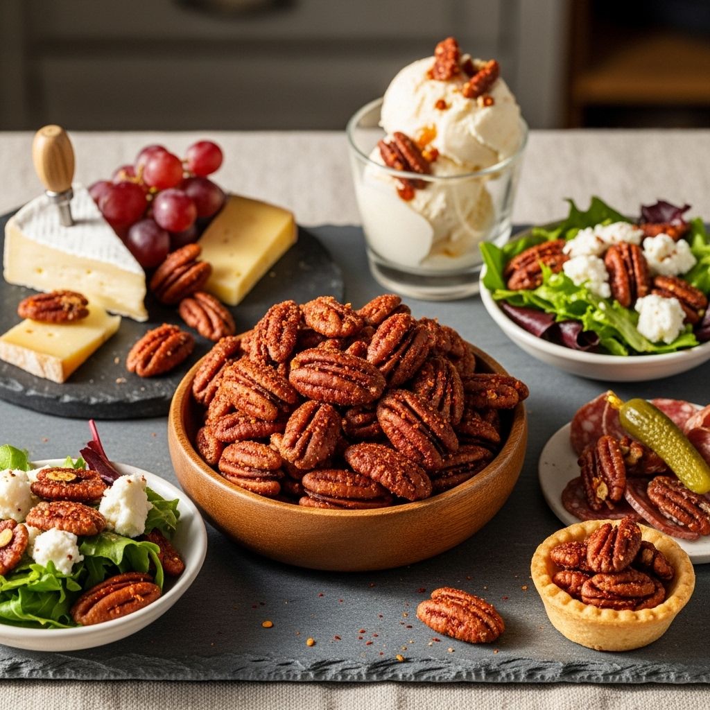 A fusion of sweet caramel and gentle spice that transforms ordinary snacks and salads.
