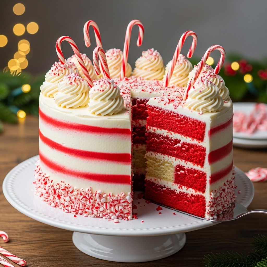 A playful peppermint swirl atop rich chocolate creates a dessert that sparks holiday joy.