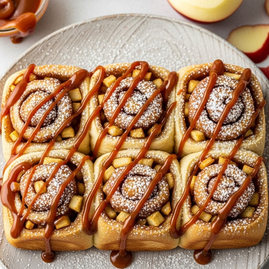 Experience the perfect balance of tart apples, tender dough, and velvety caramel icing.