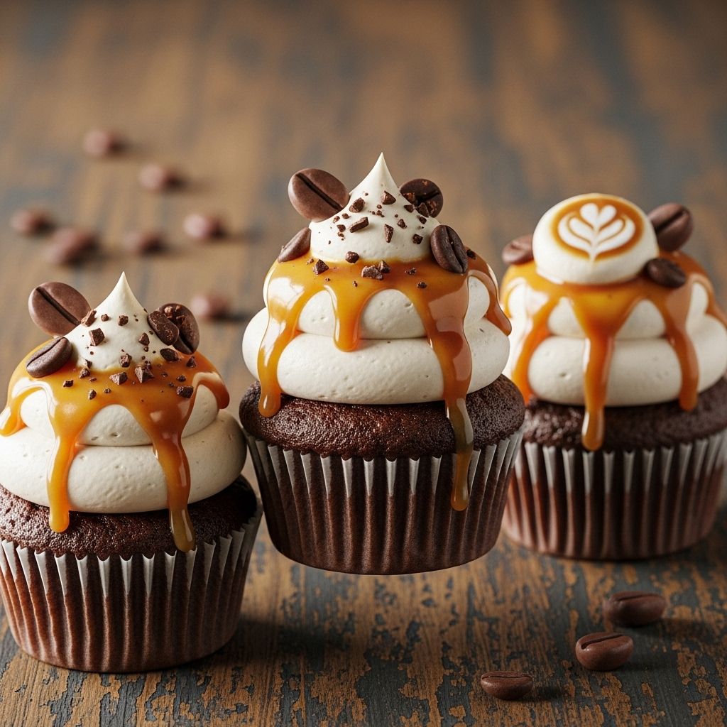 A moist cake topped with coffee-infused frosting and sweet drizzle for indulgence.