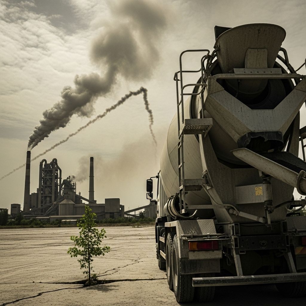 The cement industry’s CO2 output has surged, driving urgent innovation toward greener construction materials.
