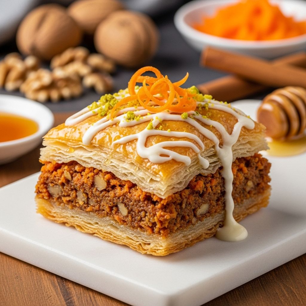 Warm spices and nuts meet crisp, honeyed phyllo layers for a delightful treat.