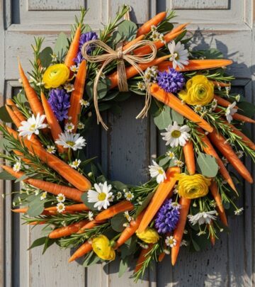 Creative use of simple materials delivers a cheerful spring adornment that delights every visitor.