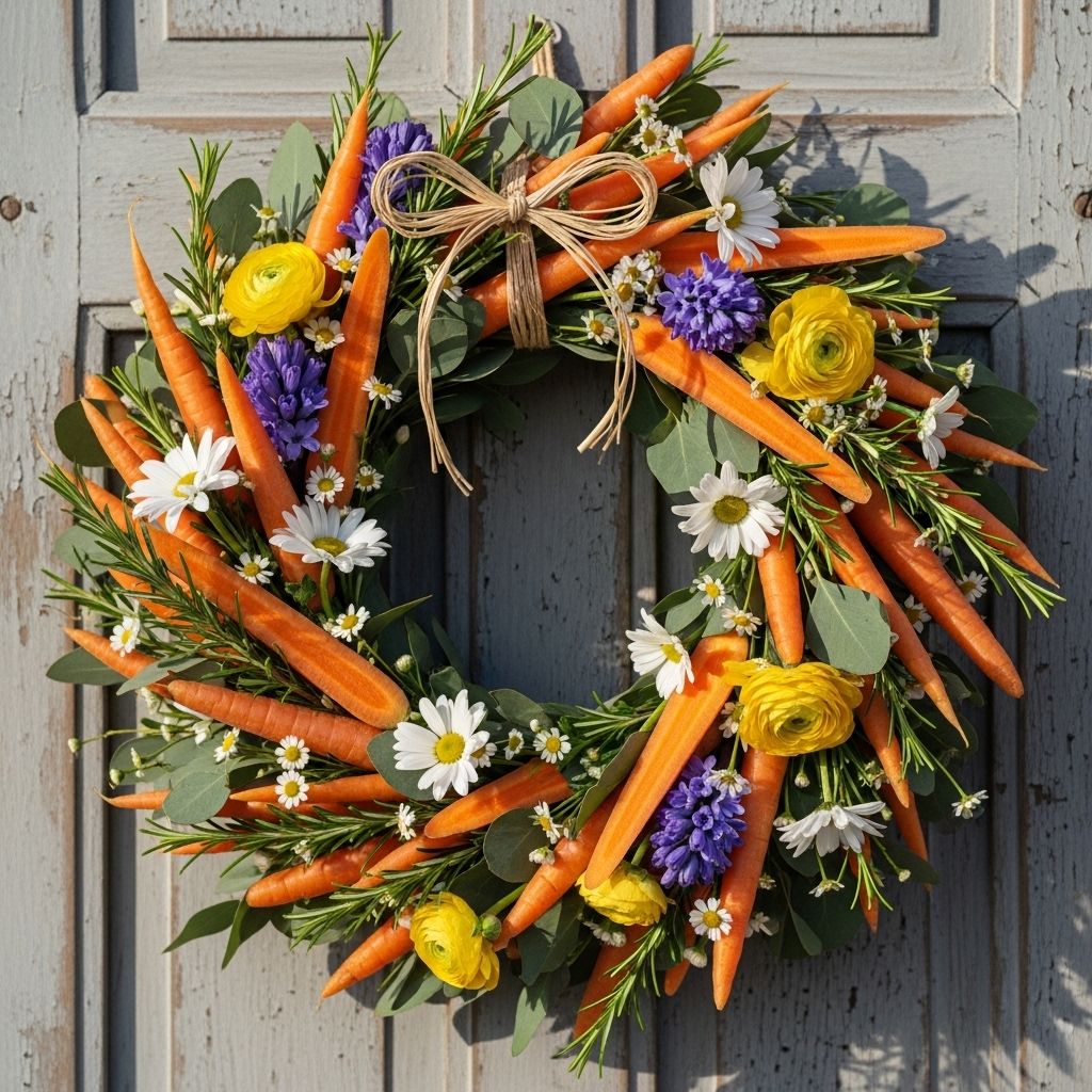 Creative use of simple materials delivers a cheerful spring adornment that delights every visitor.