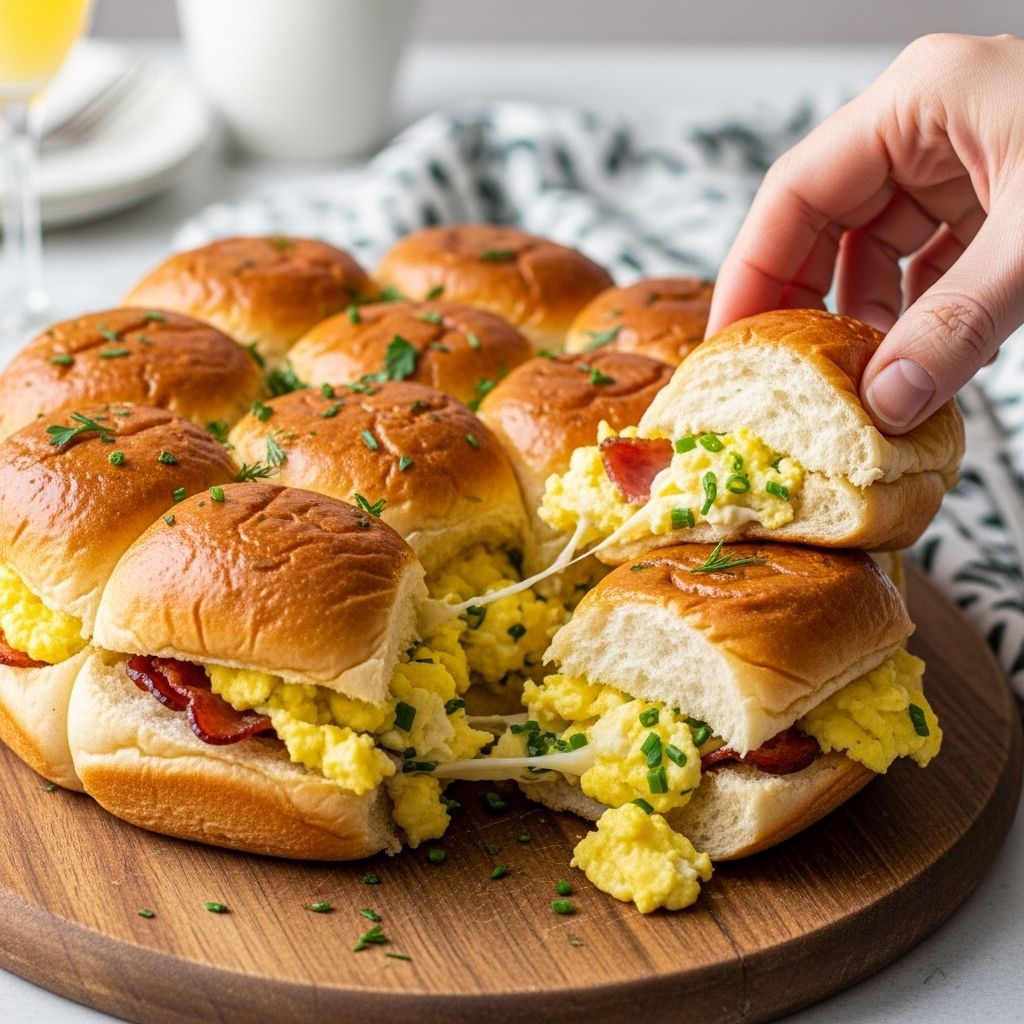 Garlicky rolls filled with creamy ricotta eggs and prosciutto make gatherings simple.
