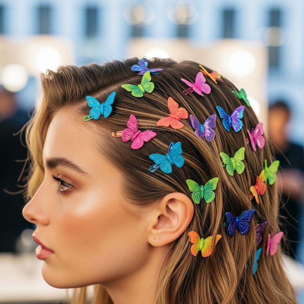 A nostalgic journey through Hollywood’s love affair with butterfly clips and the evolution of this iconic 90s accessory on today’s style icons.