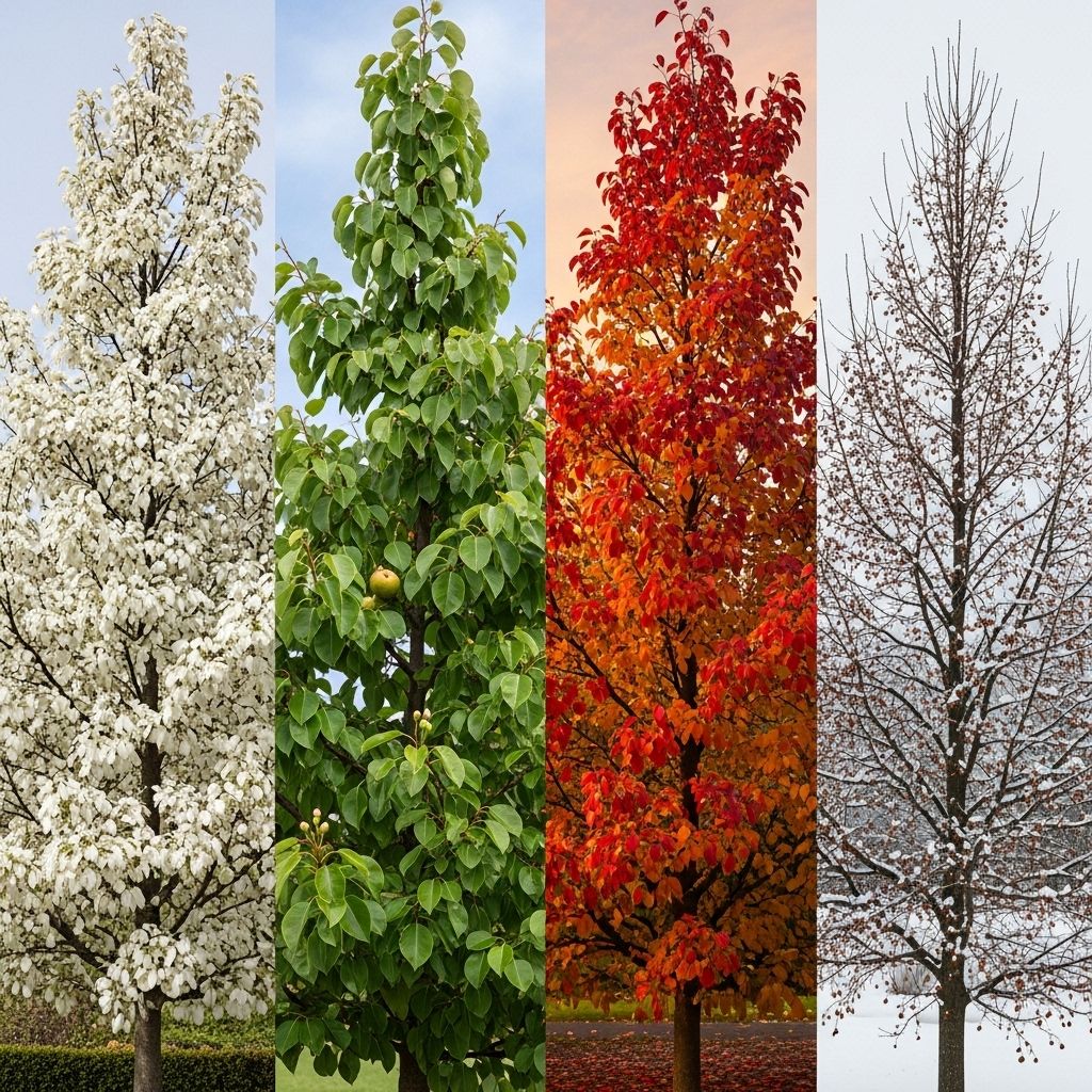 Discover the Chanticleer pear: a striking, low-maintenance ornamental tree offering vibrant blooms, seasonal color, and adaptability.