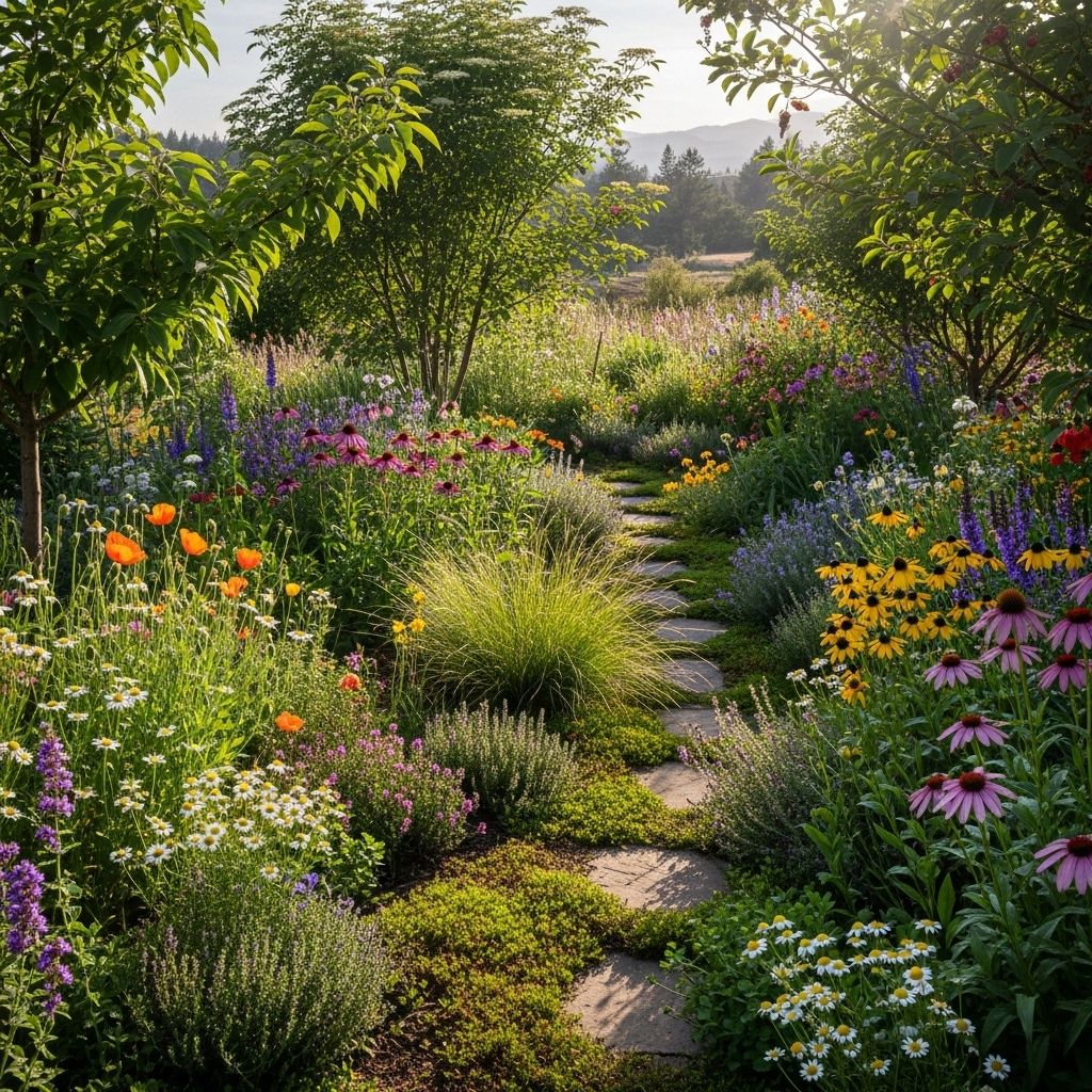A hands-off approach that cultivates diverse plant communities with minimal intervention.