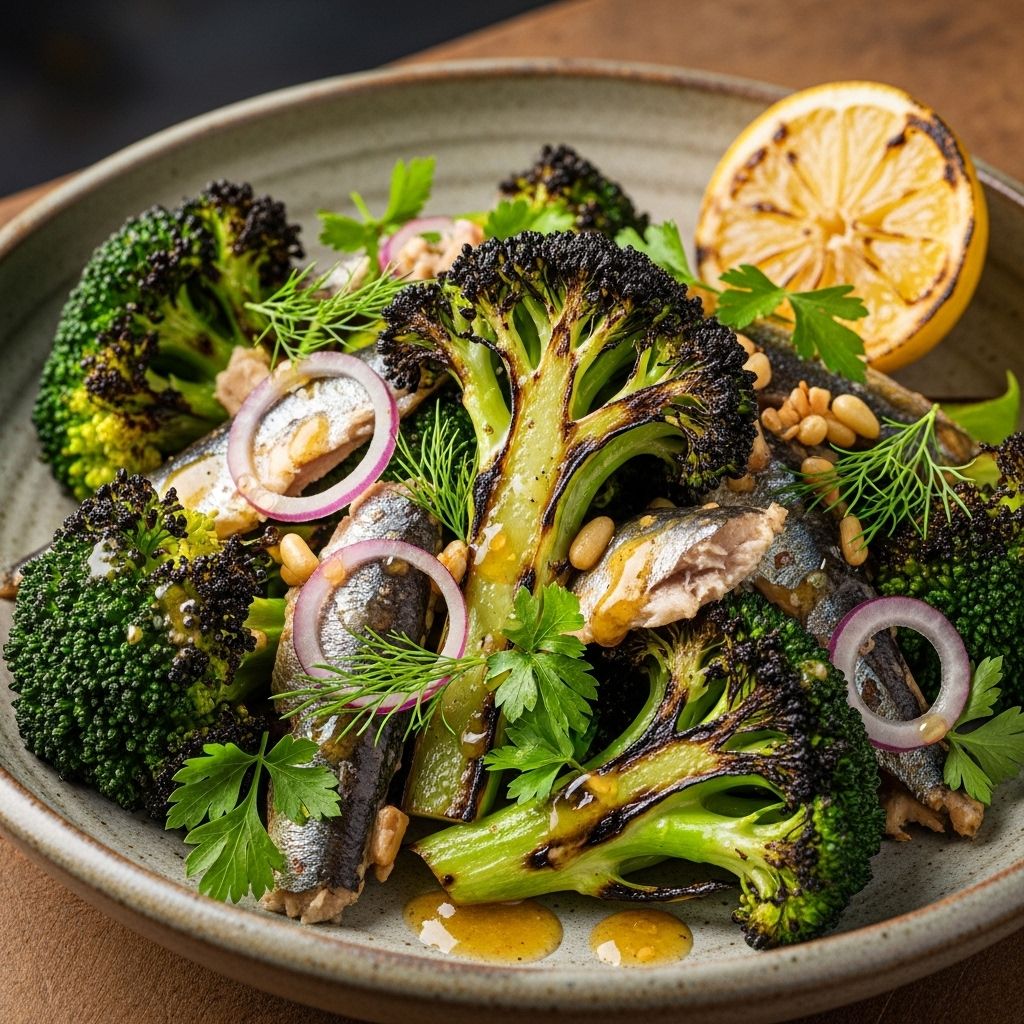 Smoky vegetables meet savory seafood and zesty citrus for a truly balanced bite.
