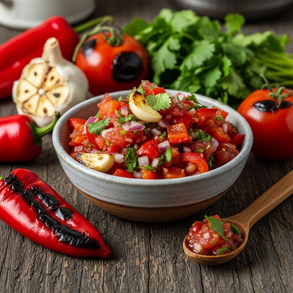 Discover how to make vibrant, smoky charred pepper and tomato salsa with fresh ingredients and simple techniques.