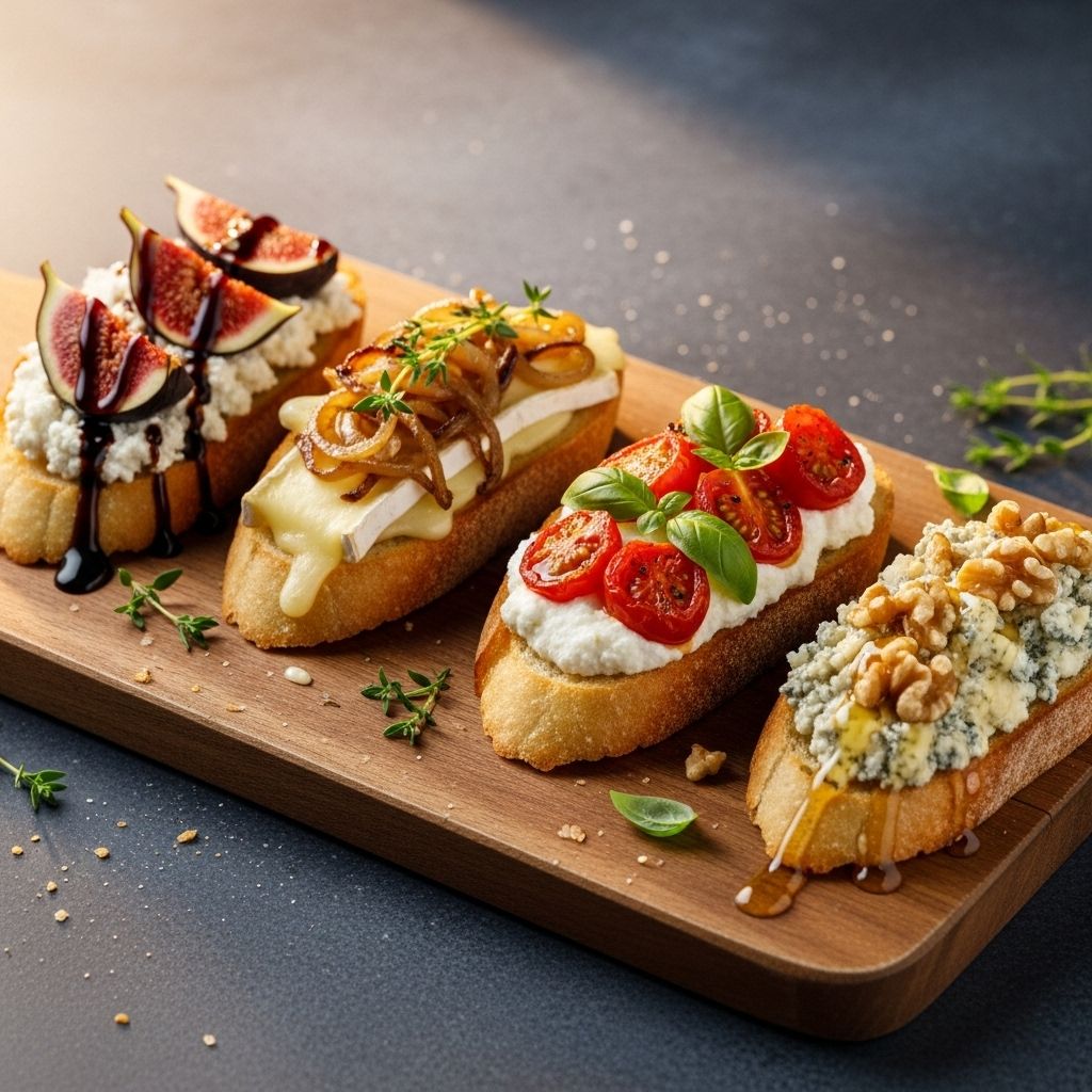 Cheese Lover’s Crostini: An Irresistible Guide to Cheesy Bite-Sized Delights A versatile platter of creamy and savory bites that delights guests at every gathering.