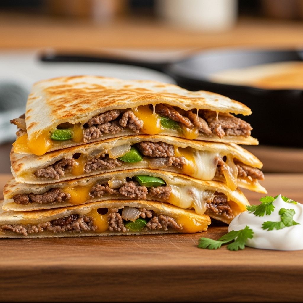 A crispy, cheesy fusion of Philly steak and tortillas that elevates weeknight dinners.