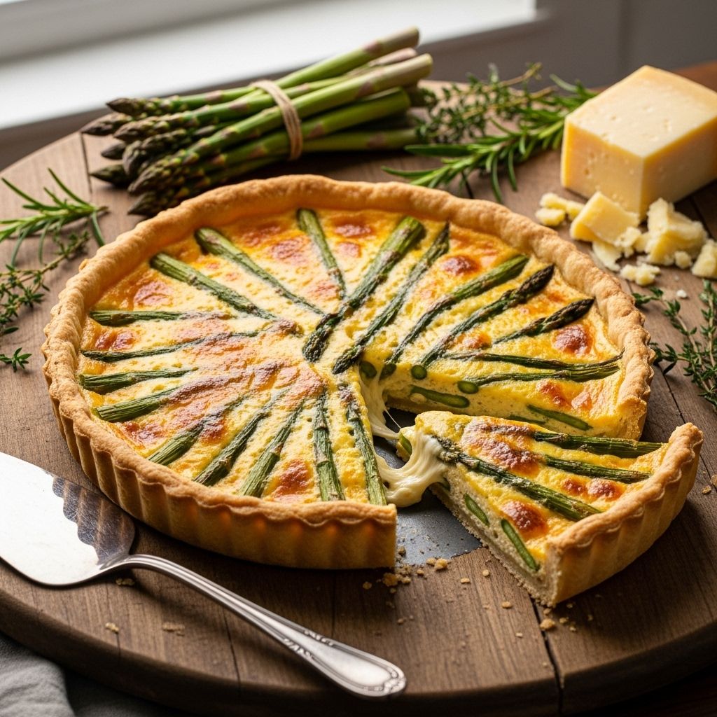 Ricotta meets fontina and tender spears on flaky pastry for effortless seasonal appeal.