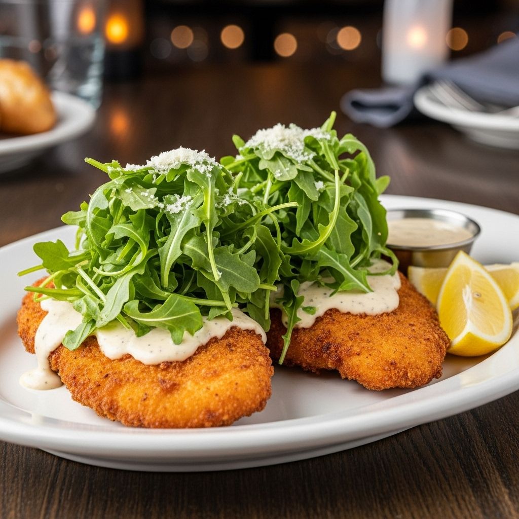 Golden breading meets tangy greens and Parmesan for a satisfying weeknight dinner.