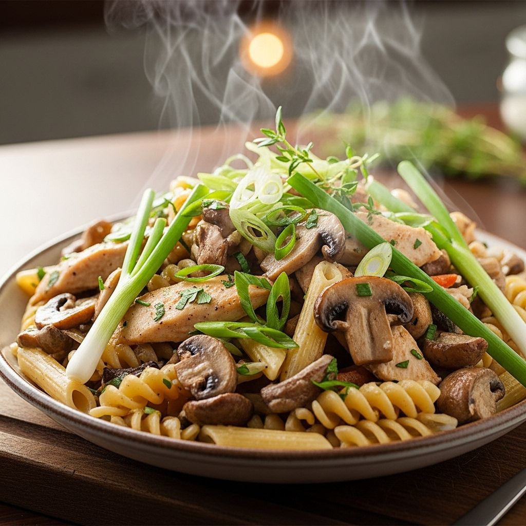 One pan brings together tender chicken and earthy mushrooms in a creamy sauce.