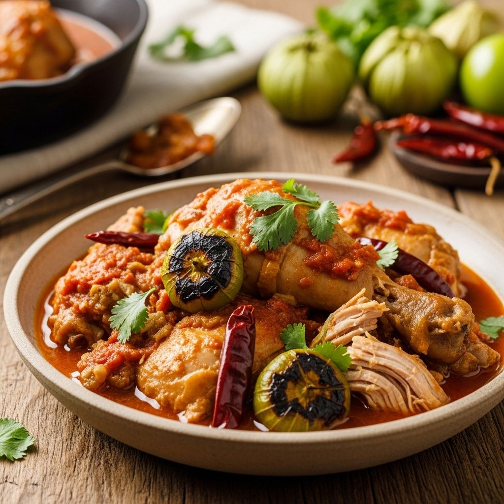 A tangy, smoky sauce transforms shredded chicken into a crowd-pleasing Mexican staple.