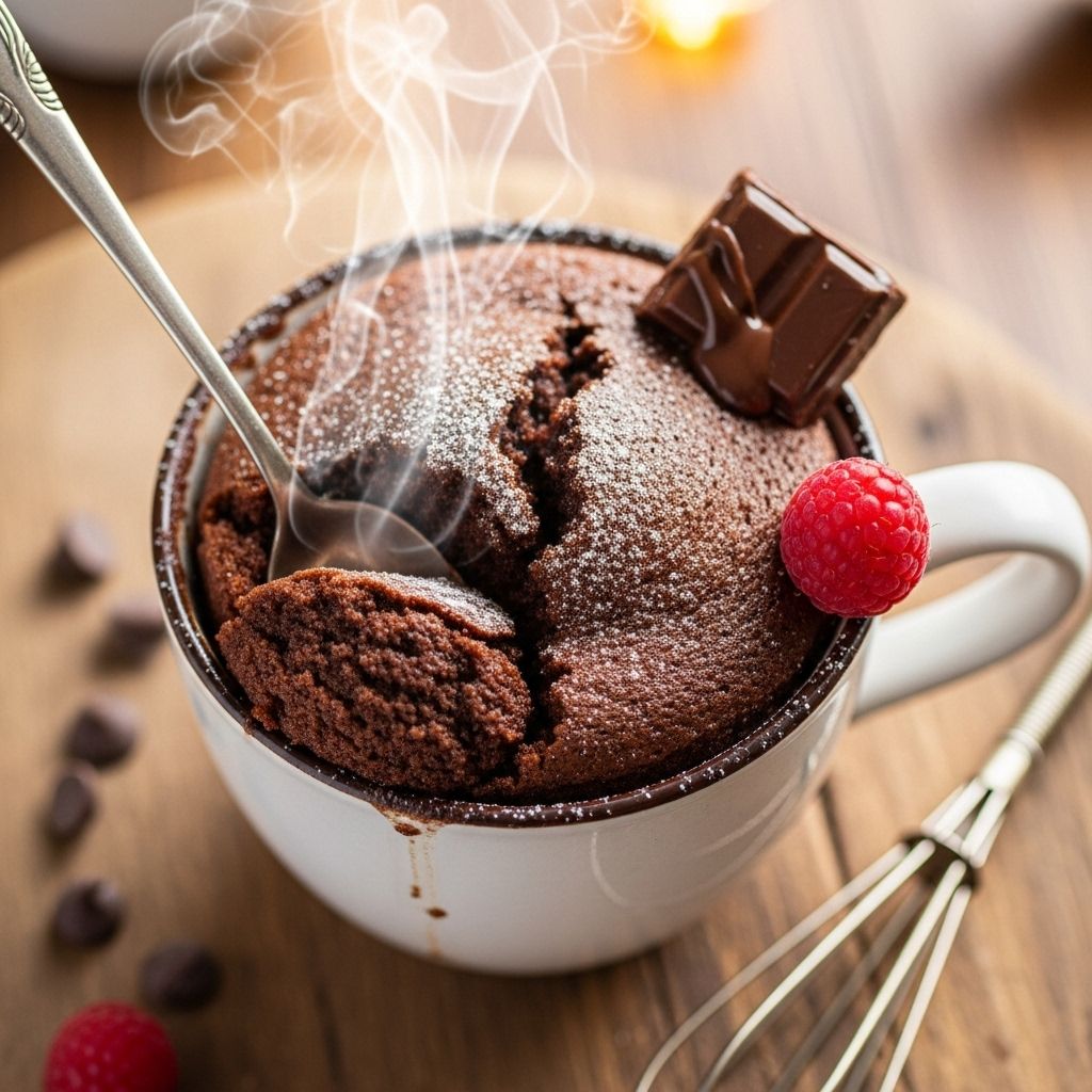 A microwaved treat that satisfies chocolate cravings with minimal effort and no mess.
