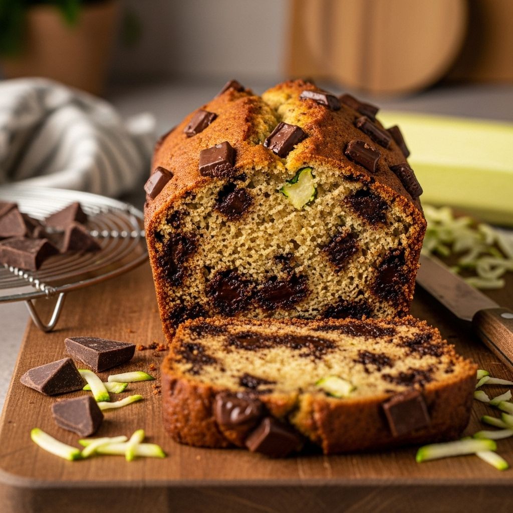 An indulgent spin on summer squash that turns into soft, cocoa-studded slices.