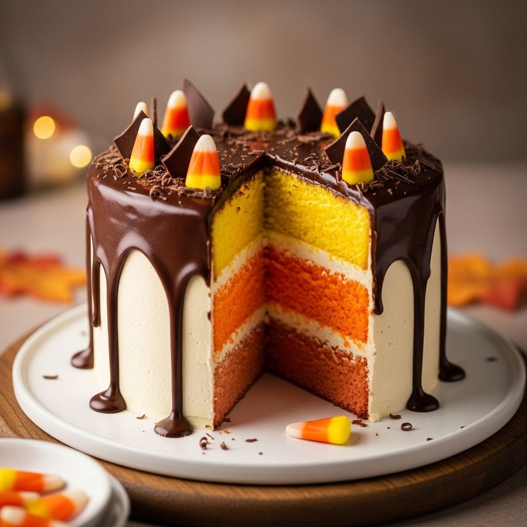 A whimsical autumn treat that balances bright hues and decadent richness.