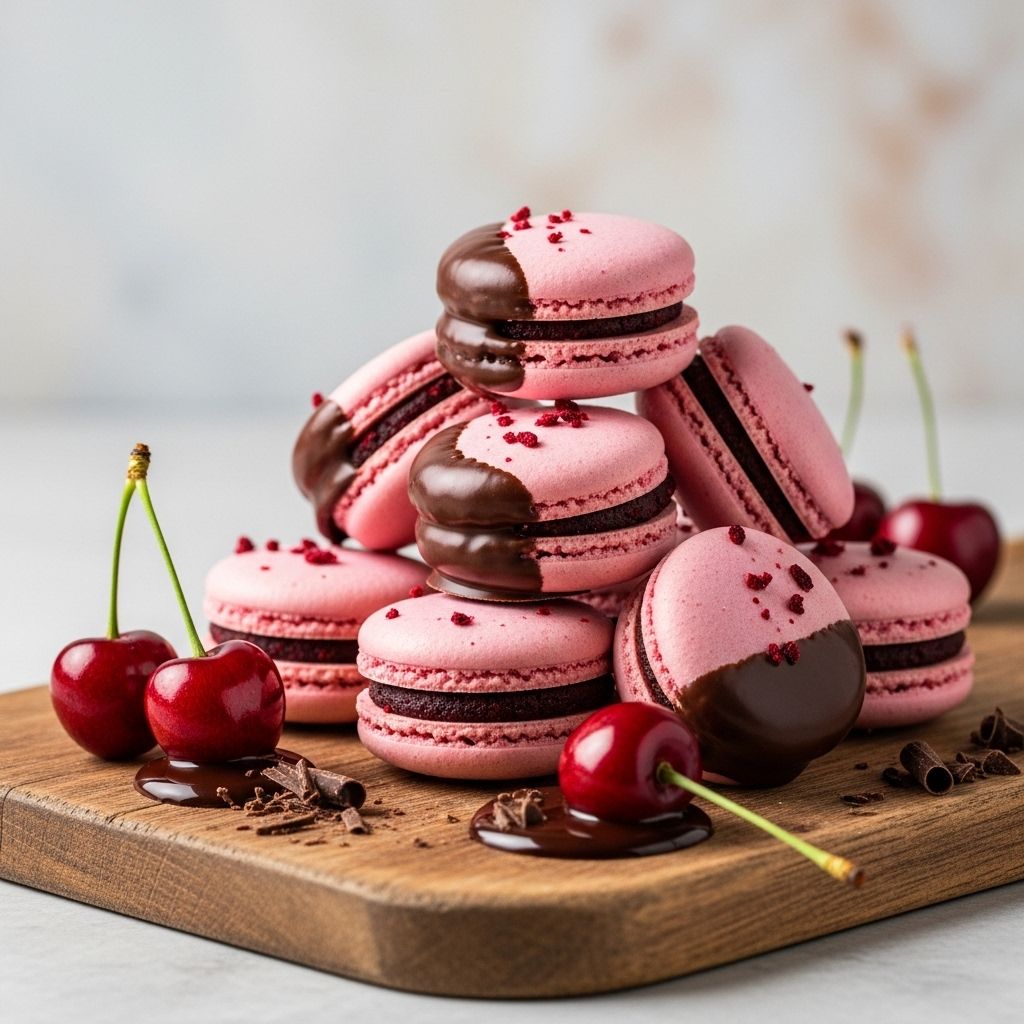 A luscious blend of sweet cherries, tender coconut, and indulgent dark chocolate in every bite.