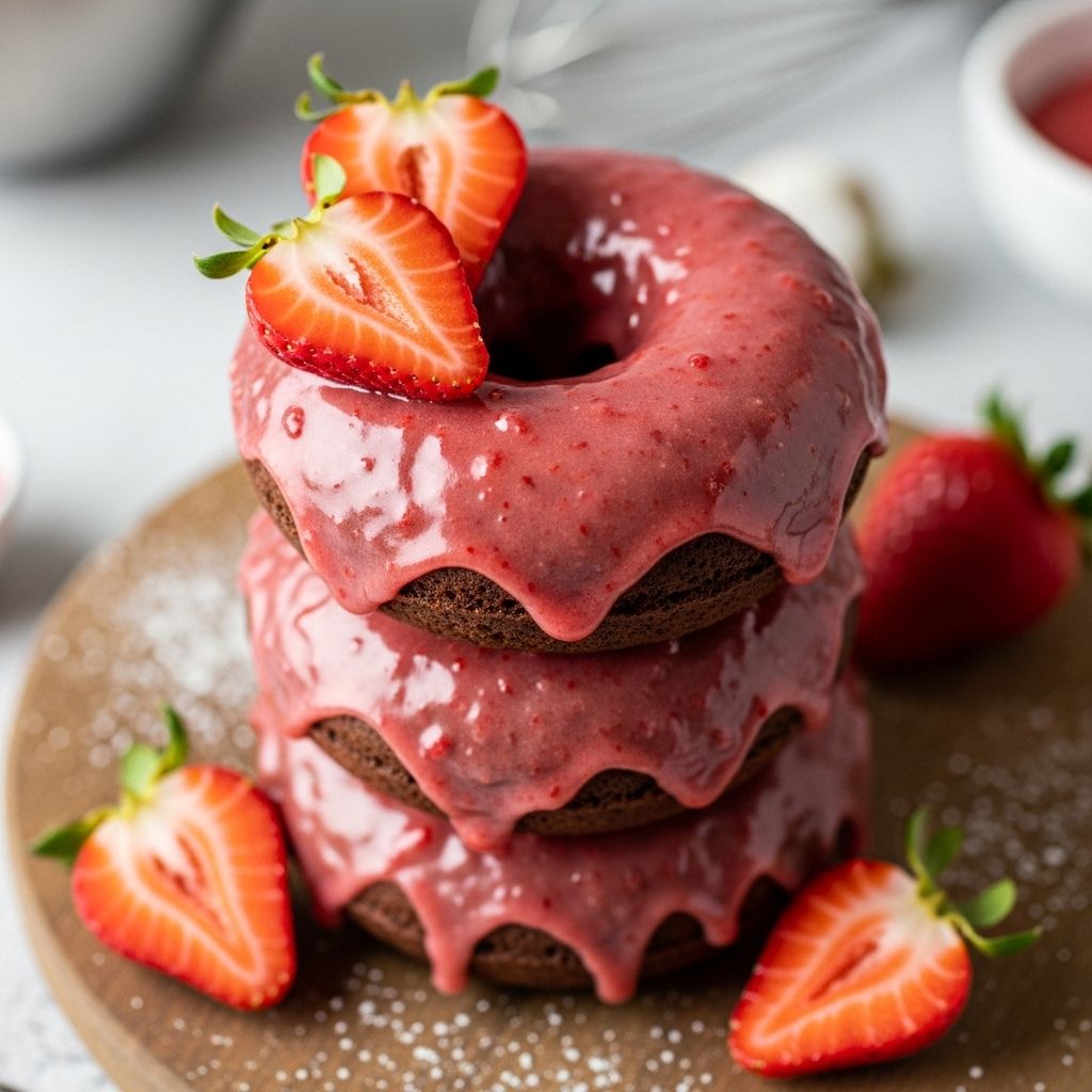 Chocolate Donuts with Strawberry Glaze: A Homemade Treat for Every Occasion Double-dip icing gives each treat a luscious coating that satisfies both kids and adults.