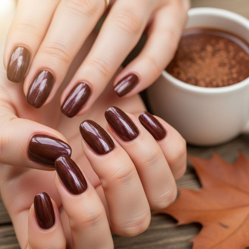 Get inspired by luxurious chocolate glaze nails—this year’s most delicious fall manicure trend, from Hailey Bieber’s look to easy at-home tips.