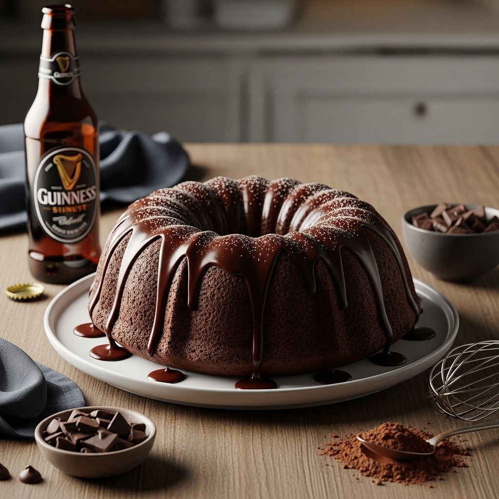 Stout-infused batter and silky Irish cream icing make every slice a decadent delight.