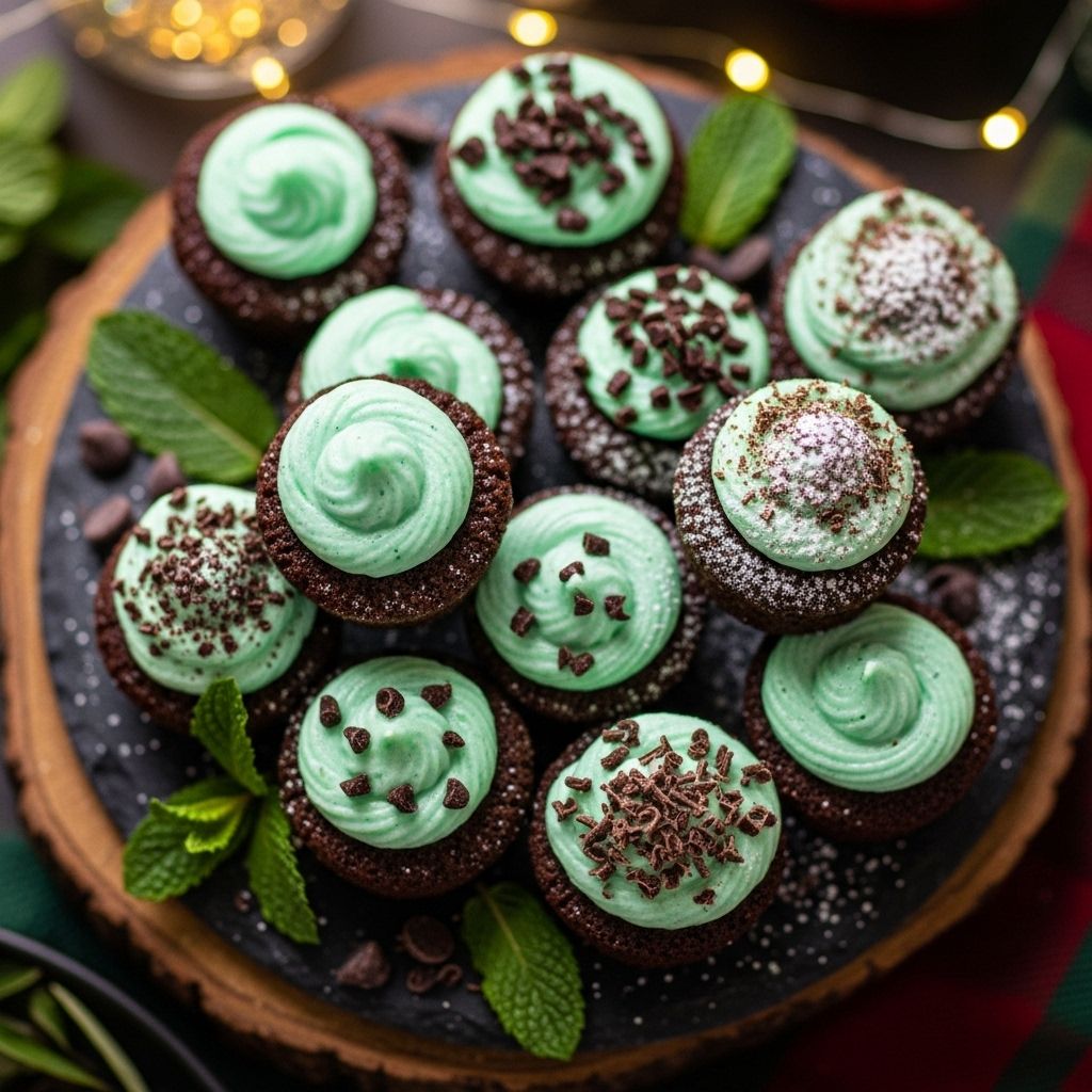 Soft brownie treats crowned with a cool glaze for instant festive delight.
