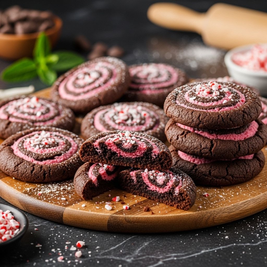 A fuss-free slice-and-bake recipe that delivers crisp, chocolatey bites with minty cheer.
