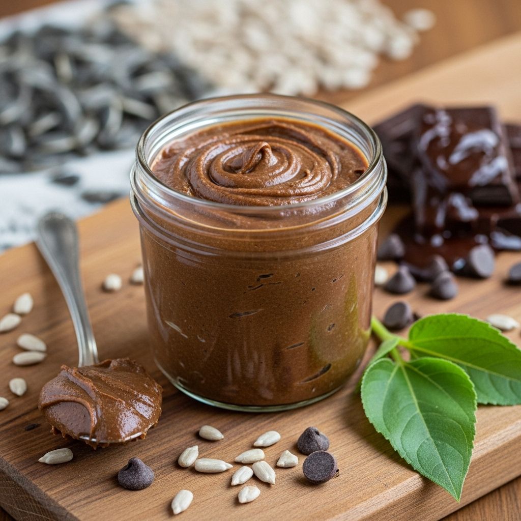 Chocolate Sunflower Butter Spread: A Delightfully Nut-Free Indulgence An allergy-safe concoction that elevates toast, fruit, and snacks with rich, homemade flavor.