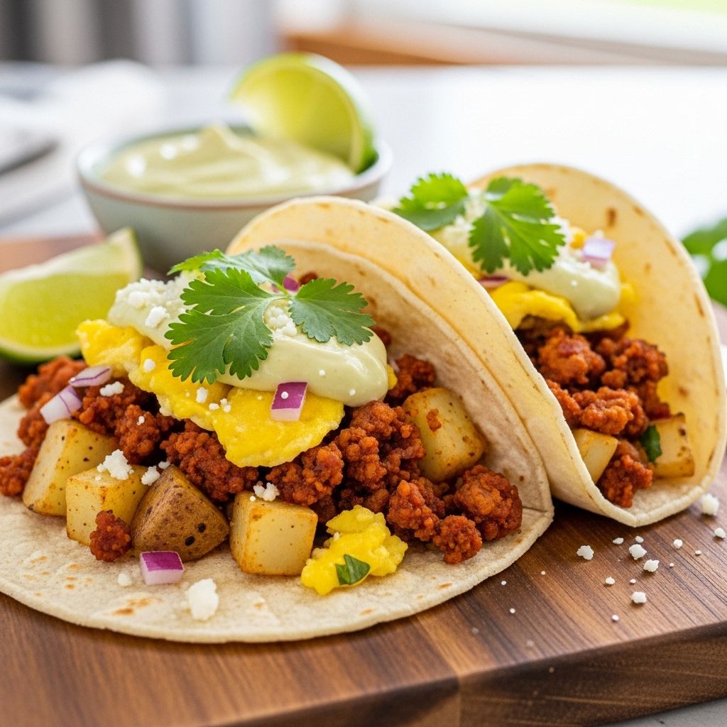 Satisfying Chorizo Breakfast Tacos: A Flavorful Morning Fiesta Bold, smoky flavors and minimal prep combine in a family-favorite morning dish.