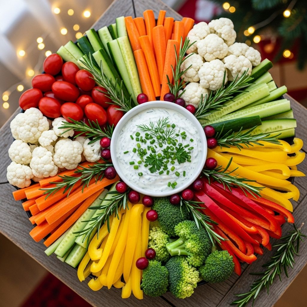Vibrant veggies paired with tangy cream spread add color and crunch to every table.